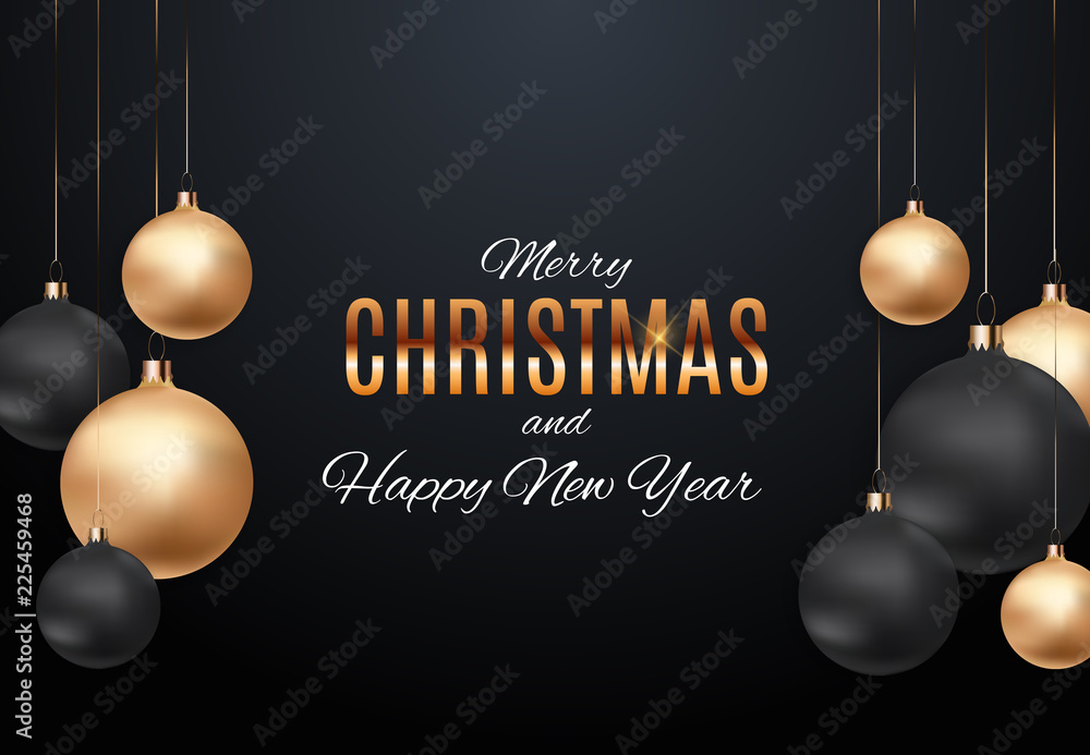 Merry Christmas and New Year Background. Vector Illustration