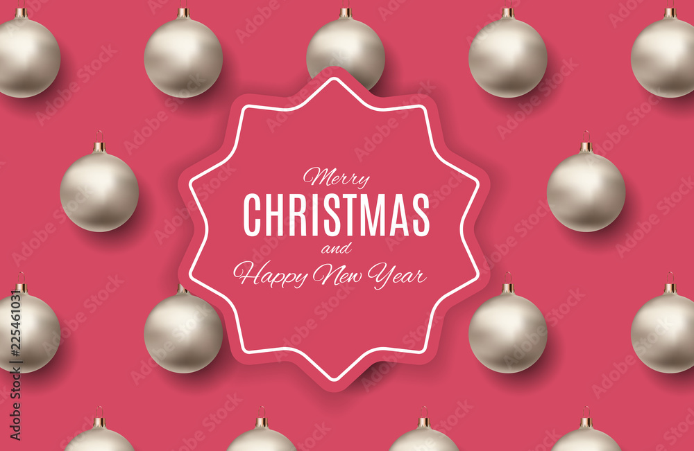 Merry Christmas and New Year Background. Vector Illustration