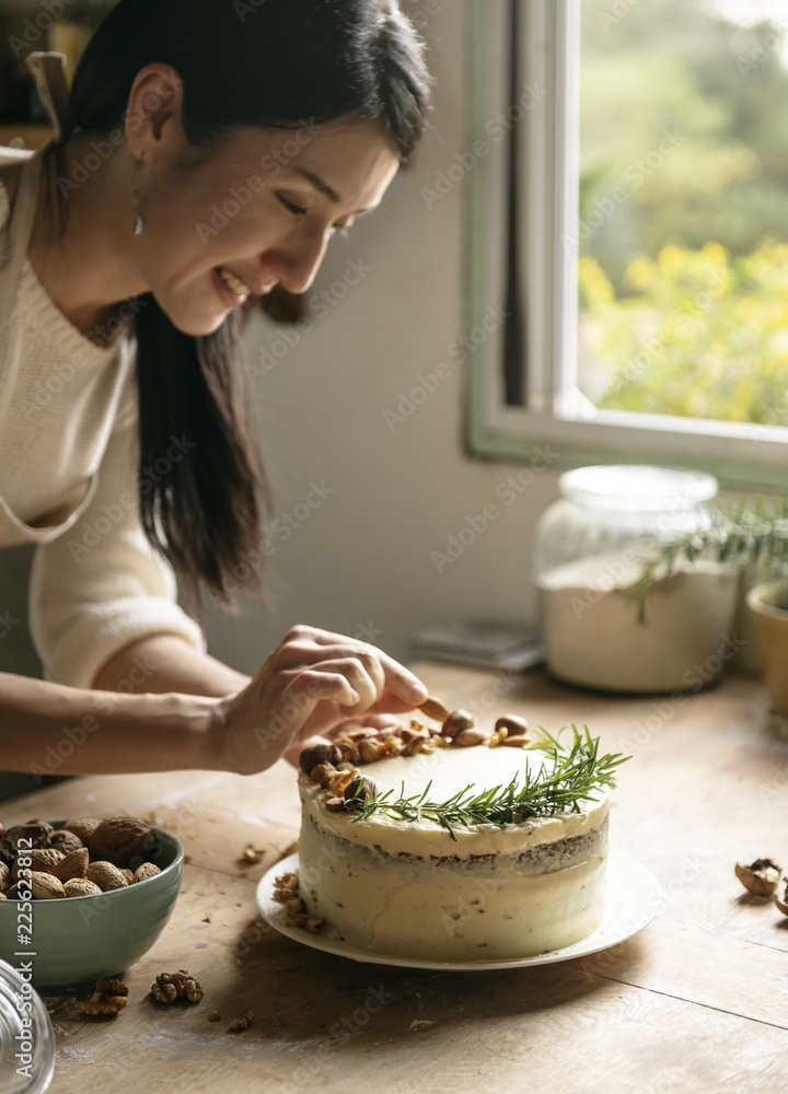 坚果蛋糕食品摄影食谱