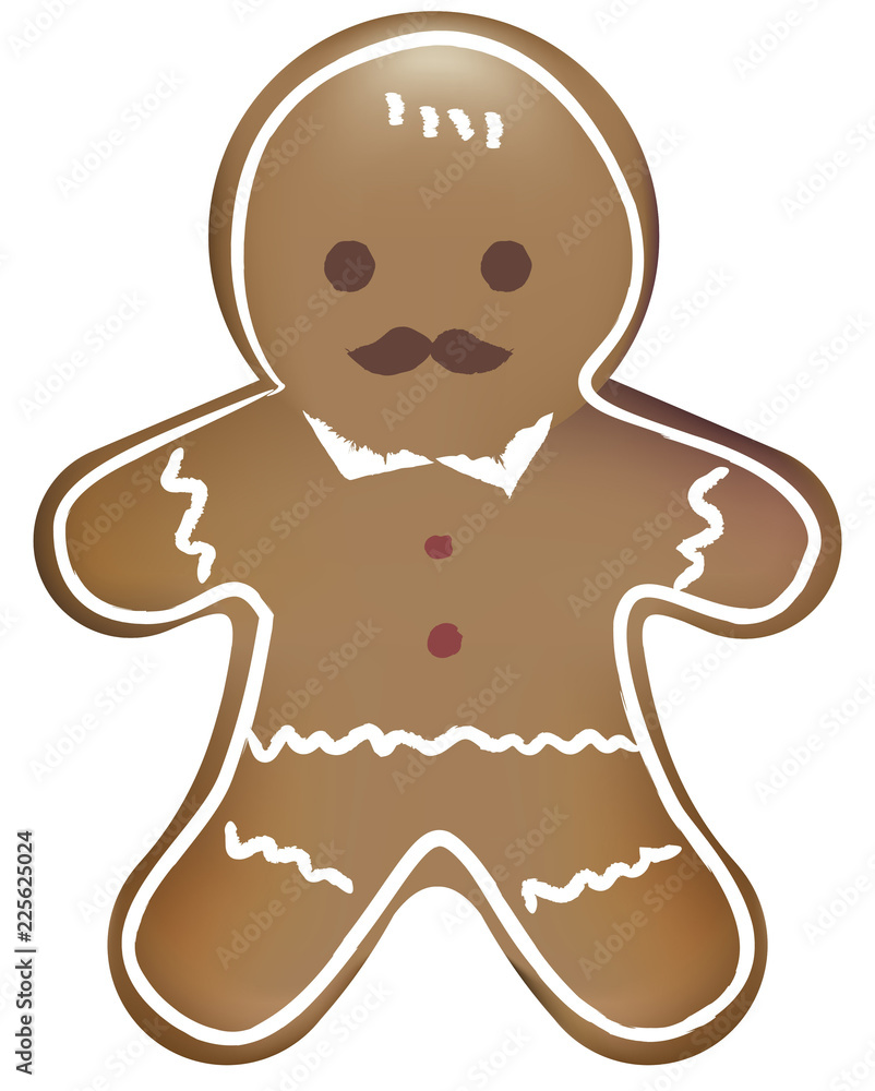 Illustration of gingerbread cookie