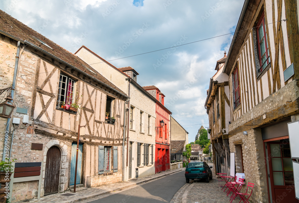 Traditional houses in the old town of Provins, France