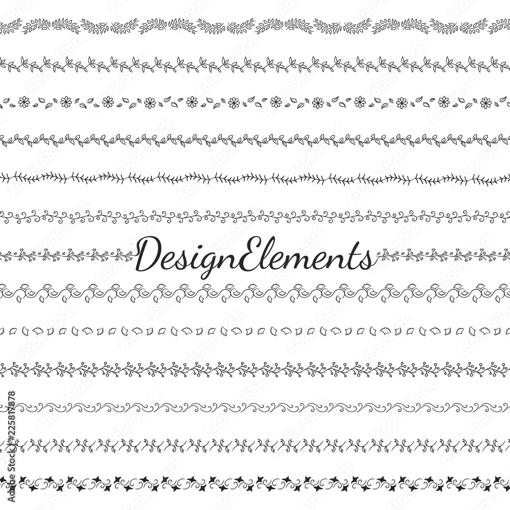 Collection of divider design element vectors