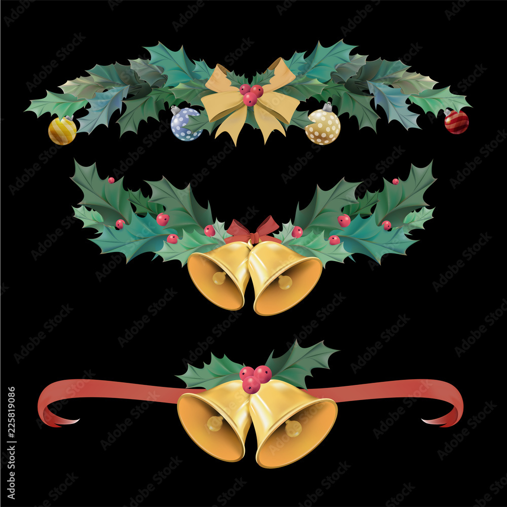 Illustration set of Christmas decoration items