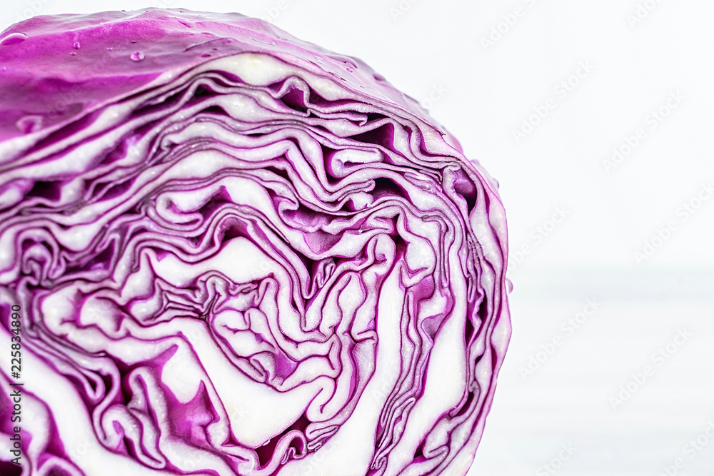 Cut purple cabbage