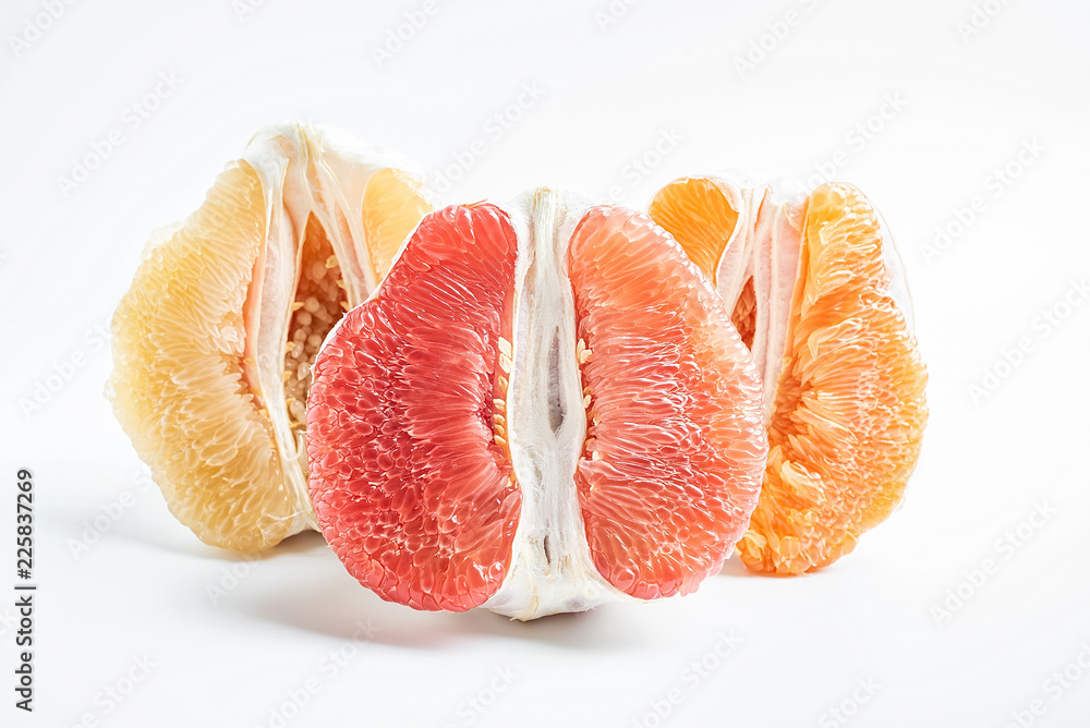 White pomelo red grapefruit and golden grapefruit / three-color grapefruit variety