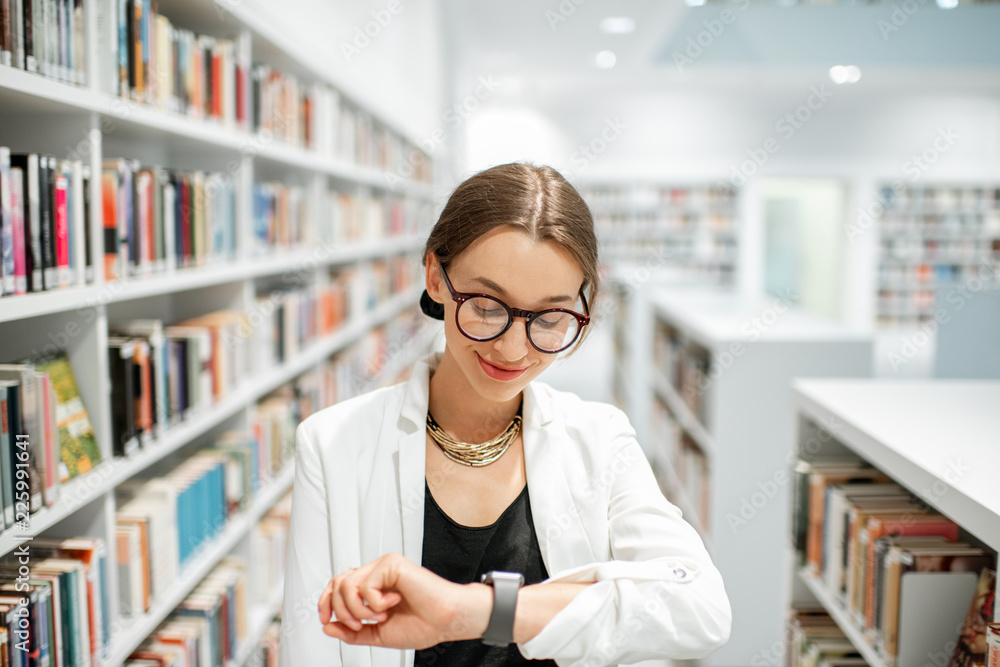 Woman in the library