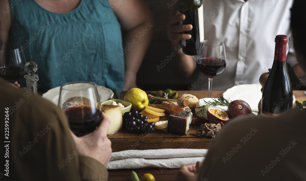 People enjoying a cheese platter food photography recipe idea