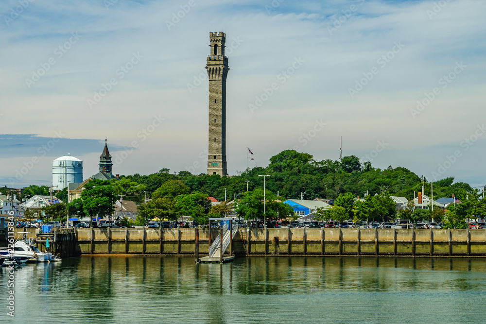 Provincetown Marina and Pilgrim Monument, Provincetown MA US