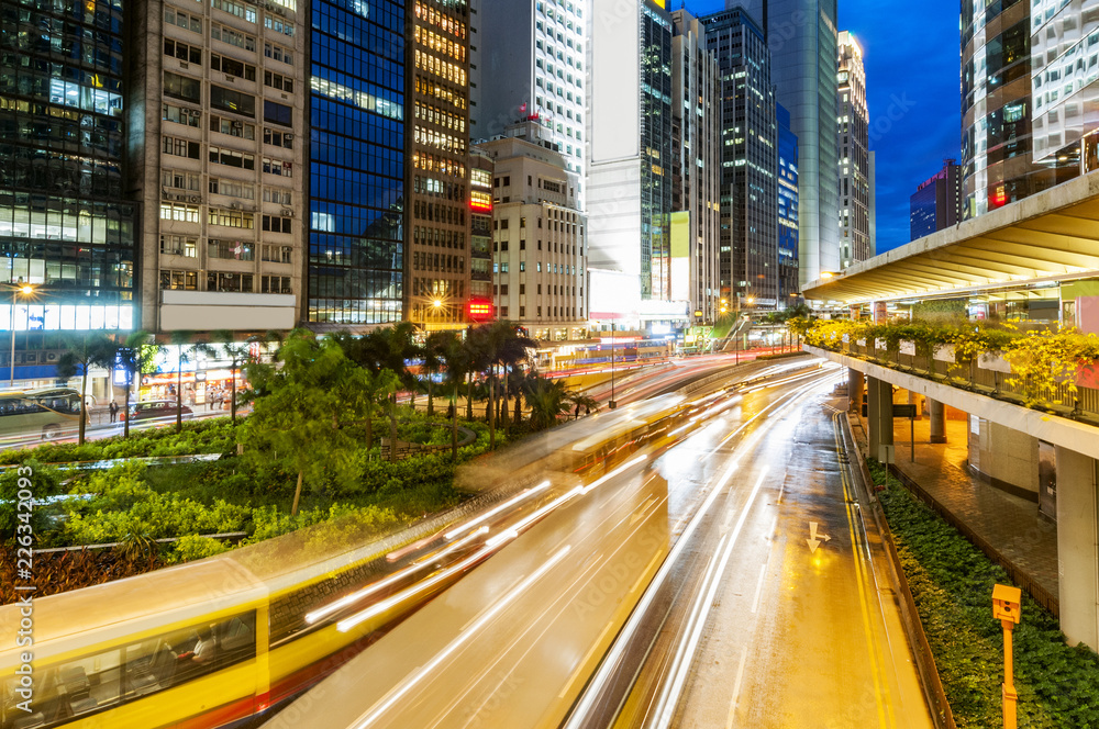 中国香港现代城市之夜