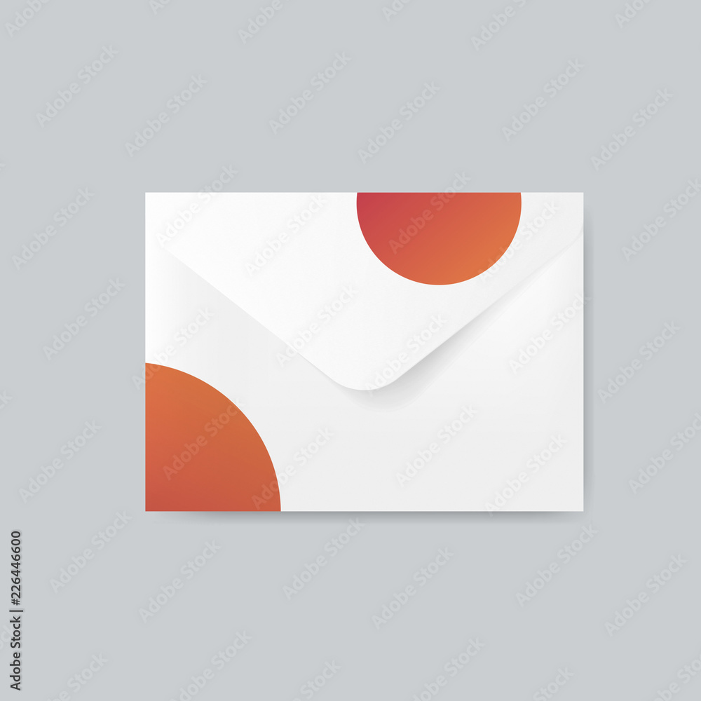 Paper envelope design mockup vector