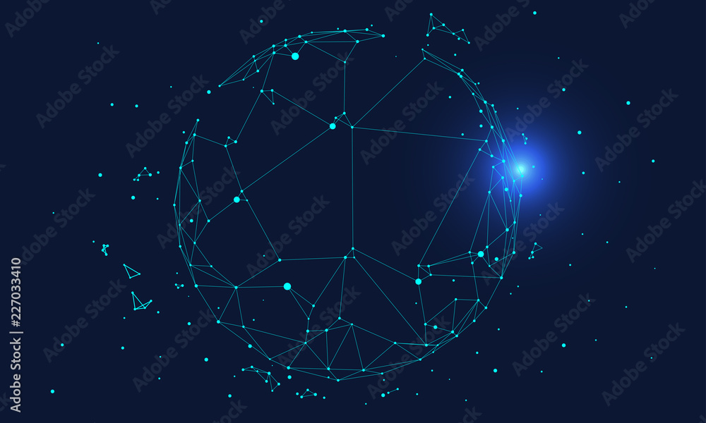 多边形连接技术互联网大数据背景图，人工智能