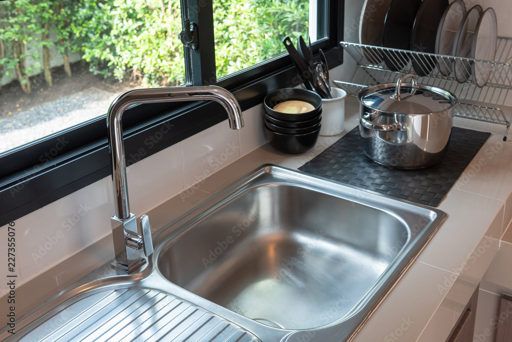 sink with faucet in kitchen