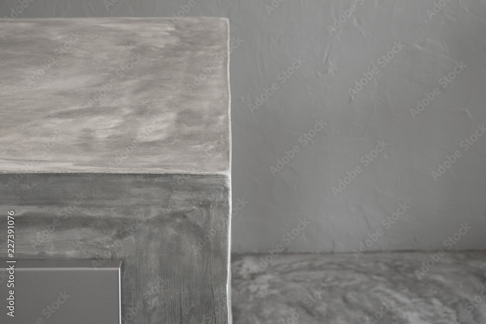 Close Up abstract square type cement countertops , modern and minimal ideal house concept .