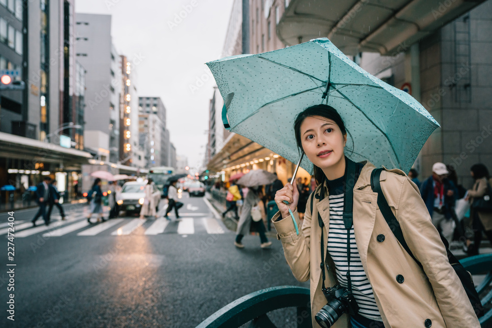 雨天打伞的女人