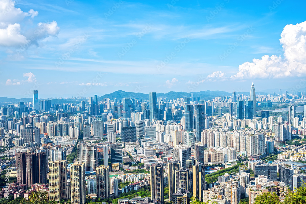 深圳南山区后海CBD天际线/深圳城市风景