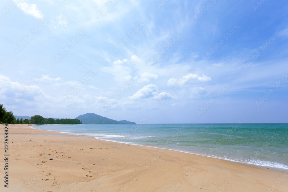 为背景和夏季设计的风景、热带海洋和美丽的自然组成。