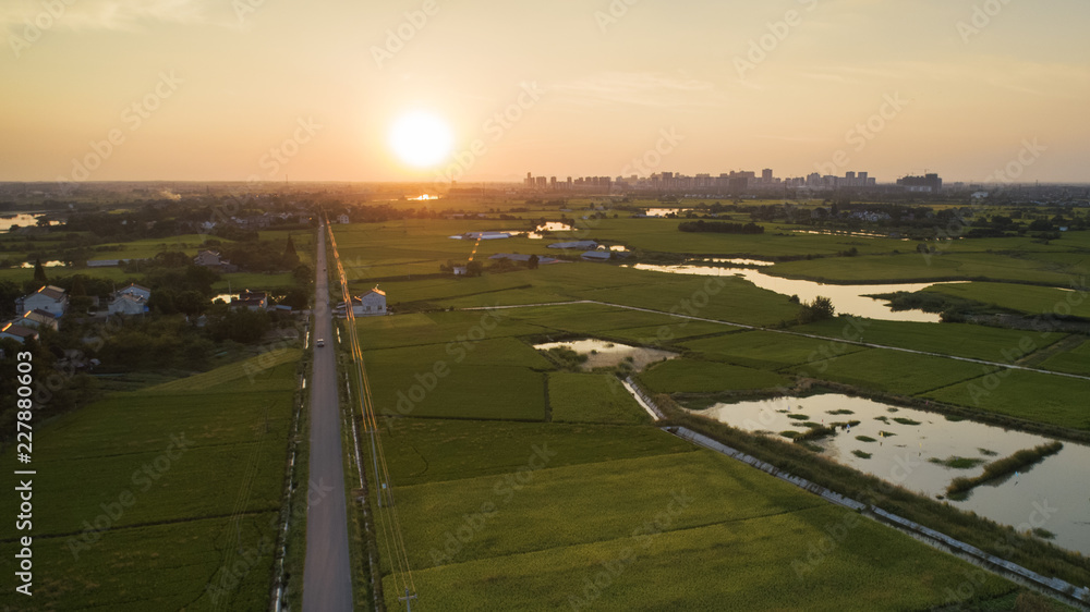 中国安徽省南部的秋天乡村风景