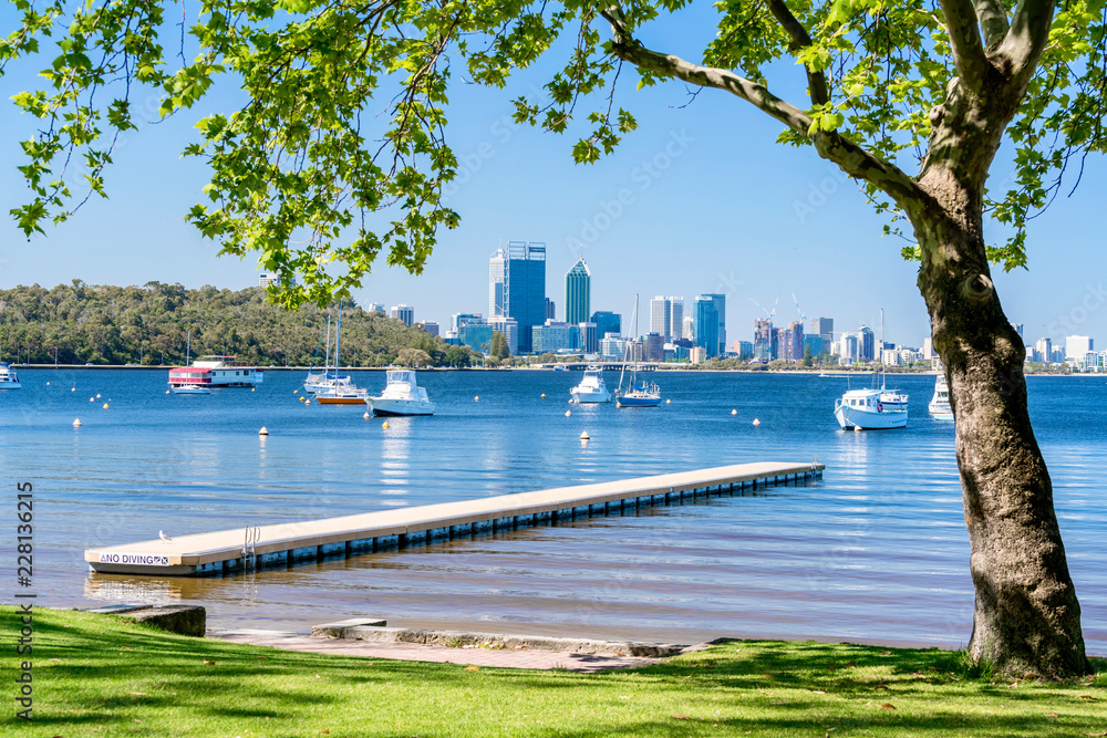 Matilda Bay and the Swan River at Crawley, Perth, Western Australia, Australia.