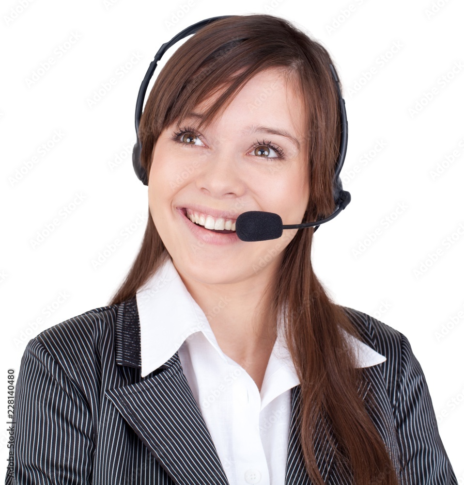 Businesswoman Call Center Employee - Isolated