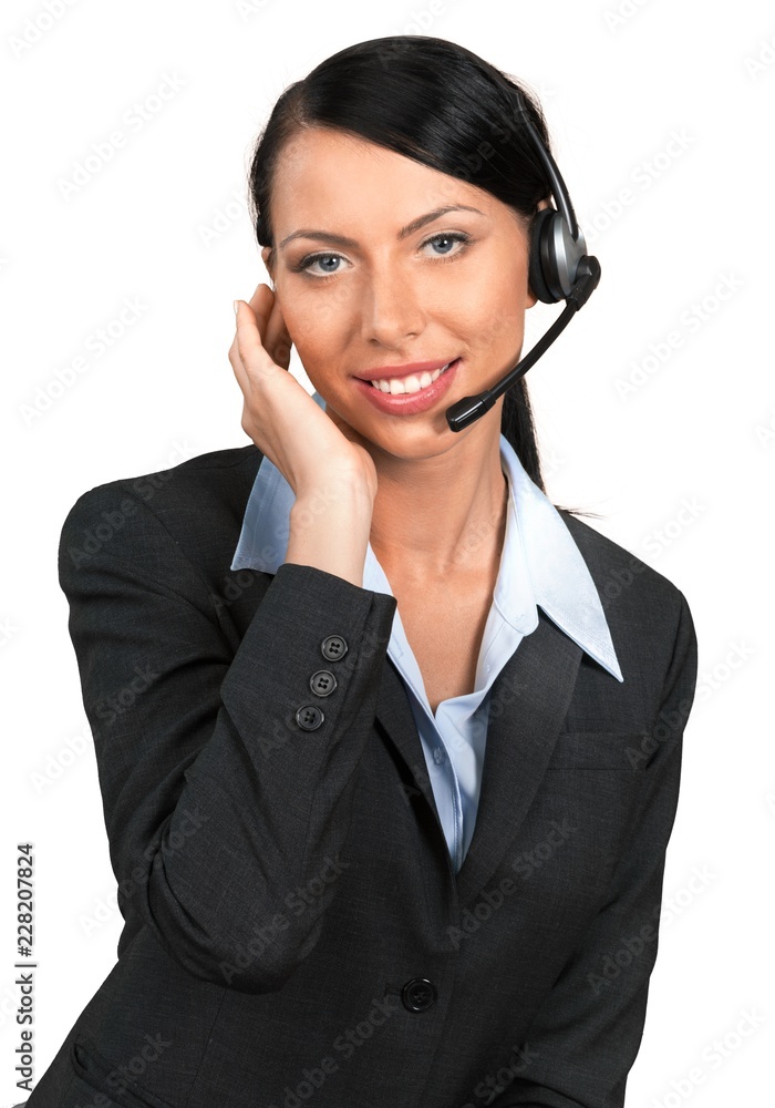 Businesswoman on a headset