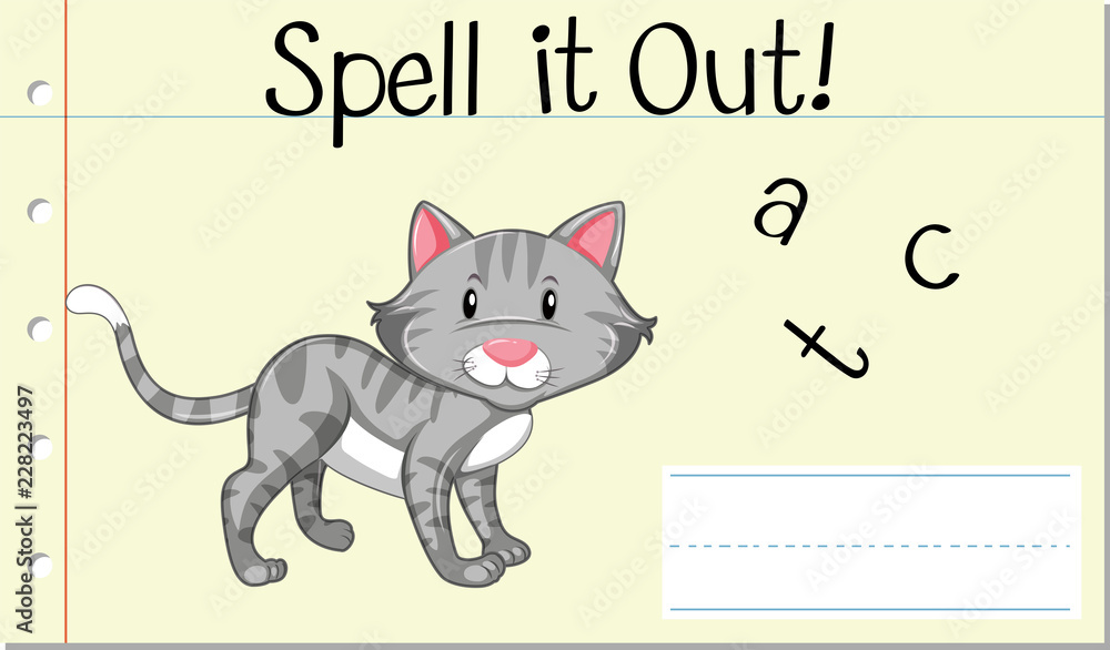 Spell English word cat