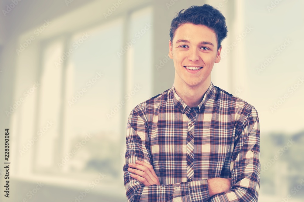 Handsome young man portrait isolated