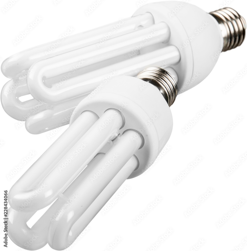 Two Energy Efficient Bulbs - Isolated