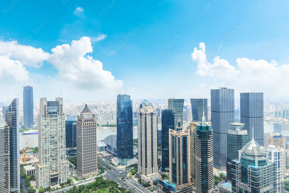 Aerial view of the Shanghai skyline