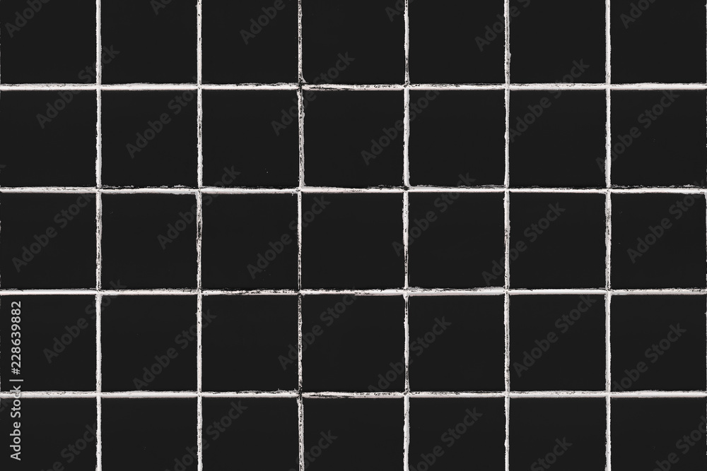 Black square tiled texture background