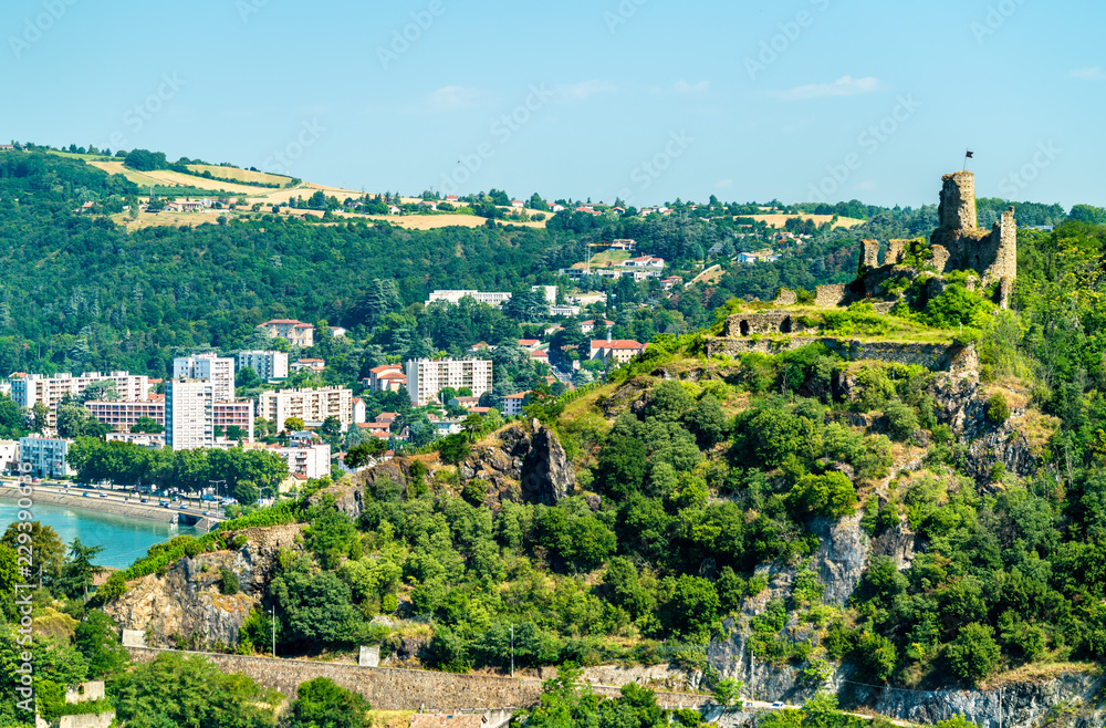 View of the Chateau de la Batie, a castle in Vienne, France