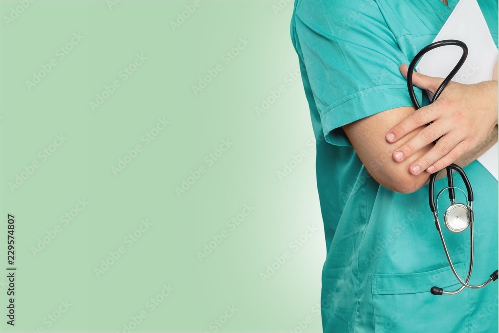 Young man doctor with  stethoscope