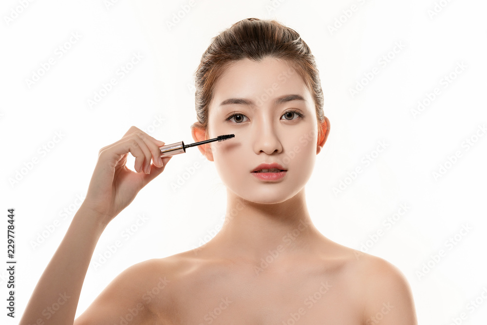 Makeup beauty in the white background