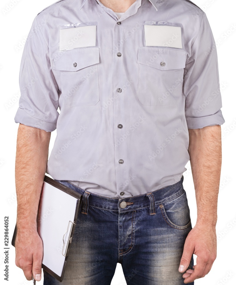 Serviceman Holding a Clipboard