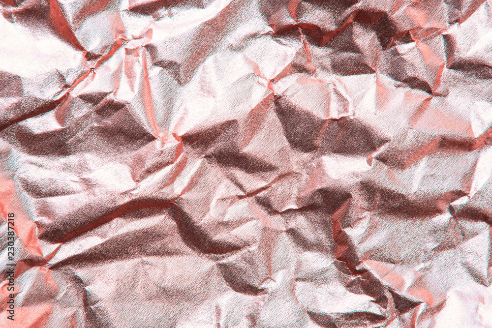 Close up of a pink crumpled paper