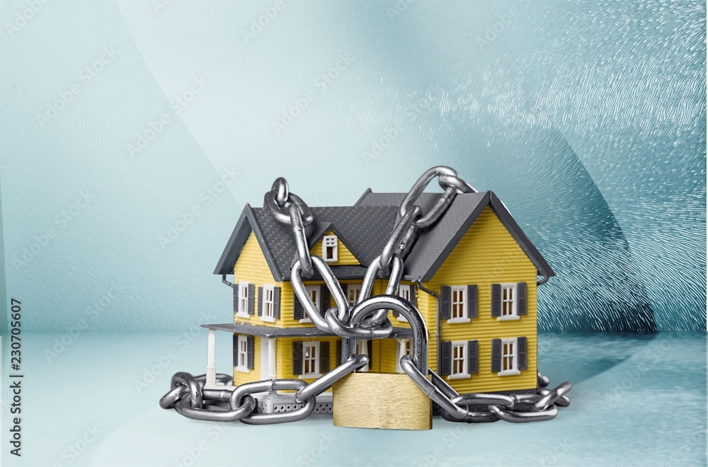 Real estate concept - chain with lock