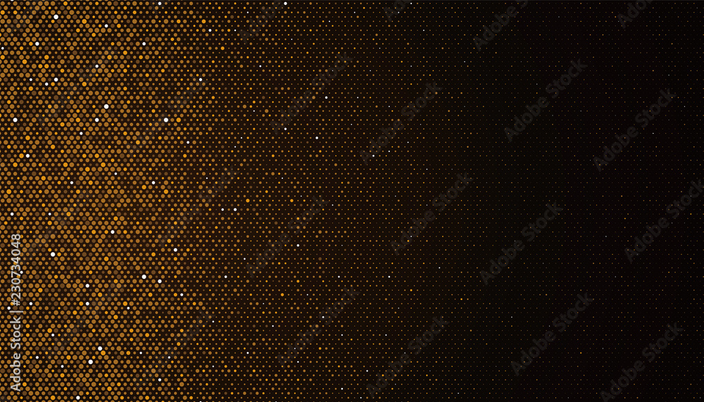 The abstract halftone background consists of different dots.