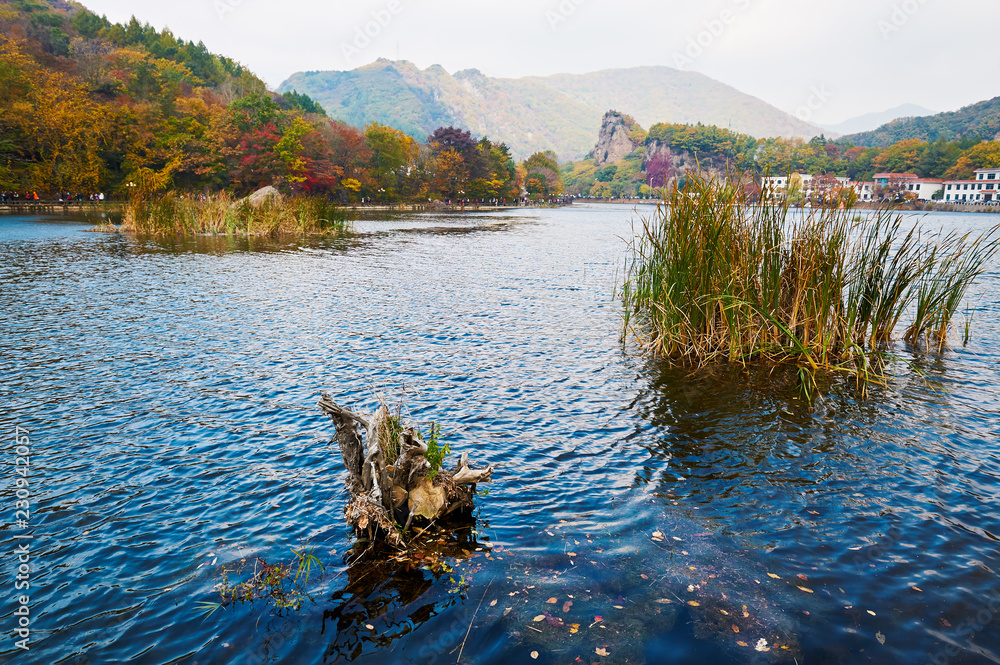  Benxi Guanmen mountain of China autumn scenic.