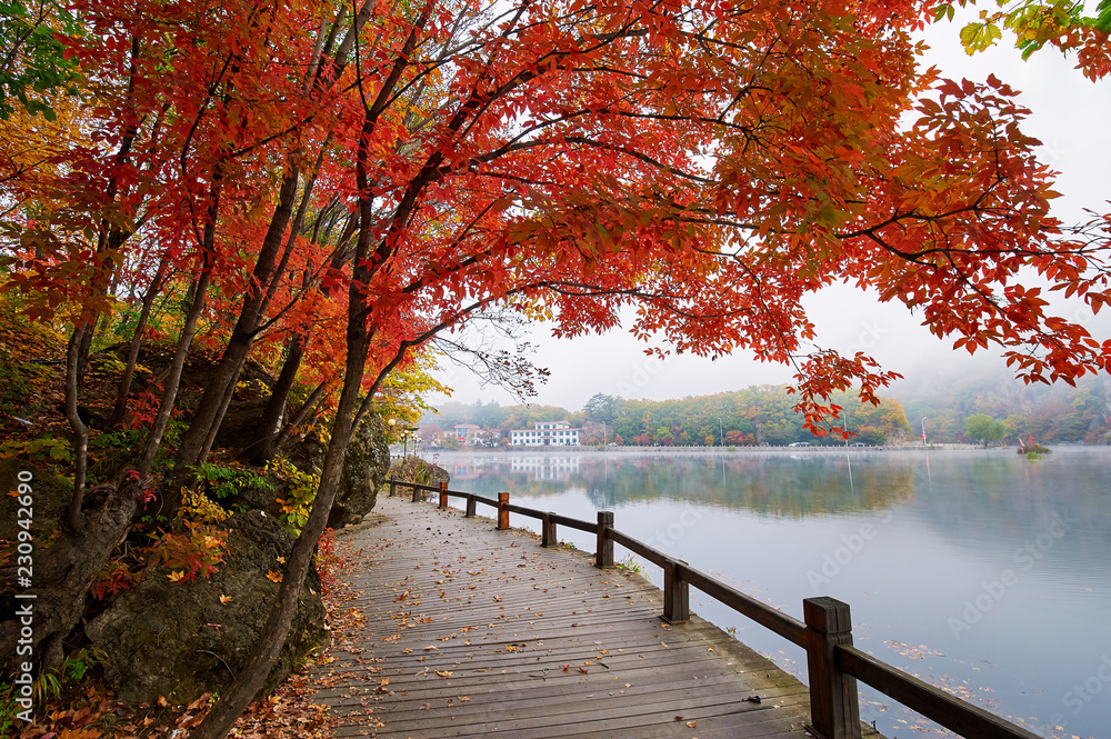  Benxi Guanmen mountain of China autumn scenic.