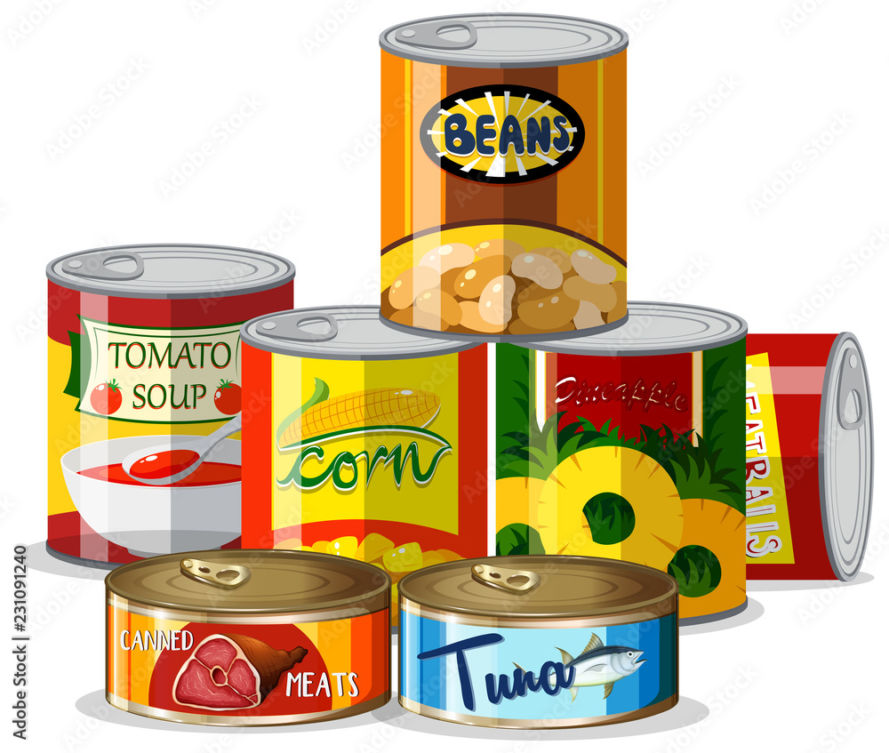 Set of canned food