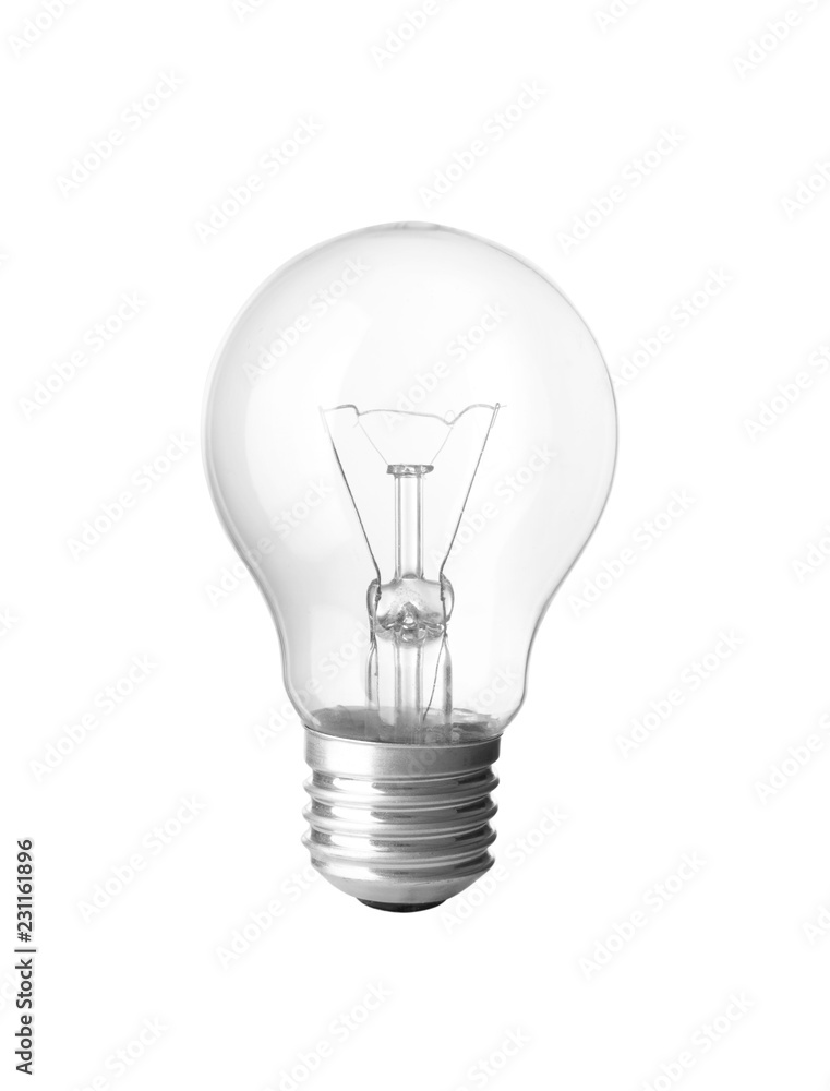 Light bulb on white background