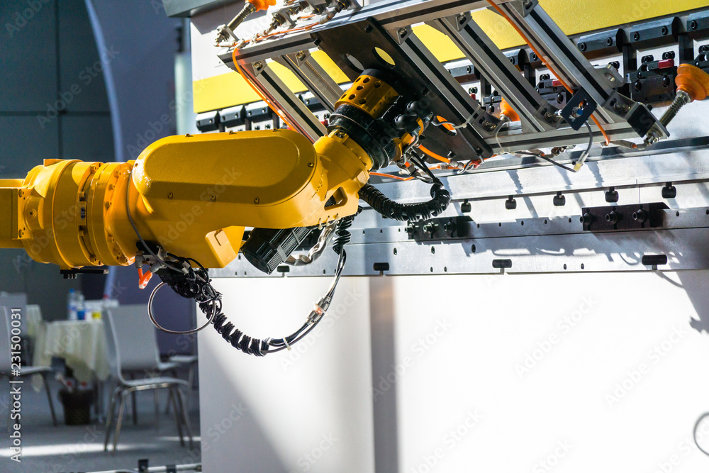 robot arm in factory