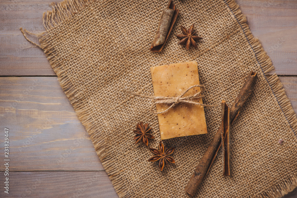 handmade soap with cinnamon and anise star