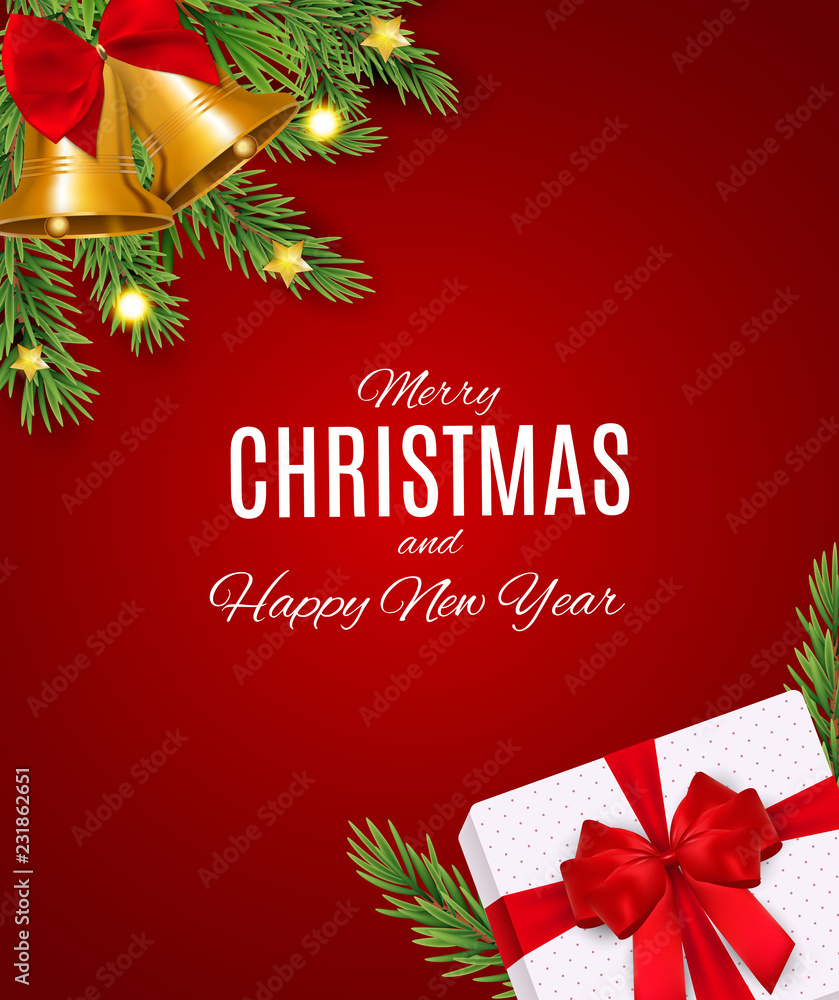 Merry Christmas and New Year Background. Vector Illustration