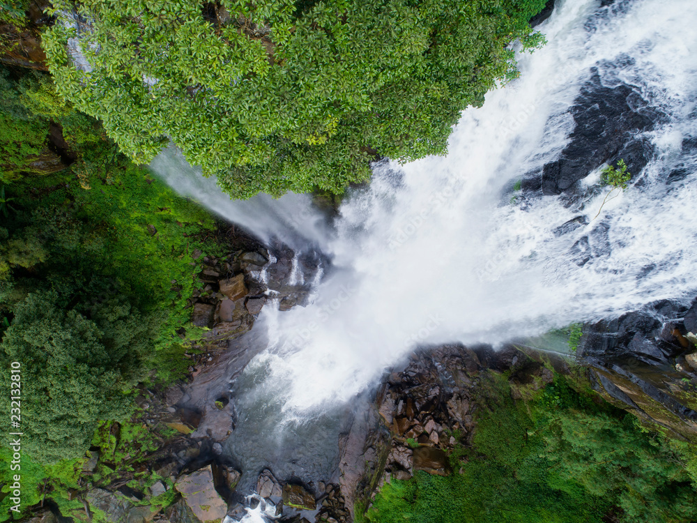 Beautiful waterfall.Tad Khamued Waterfall in southern Laos.It is a place to visit the natural beauty