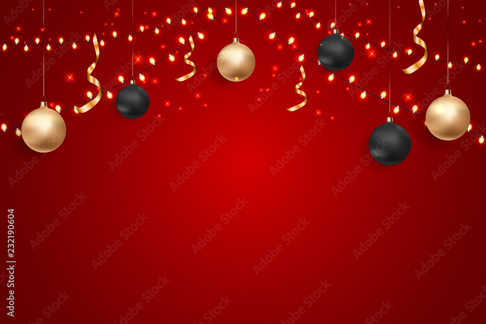 Merry Christmas and New Year Background. Vector Illustration