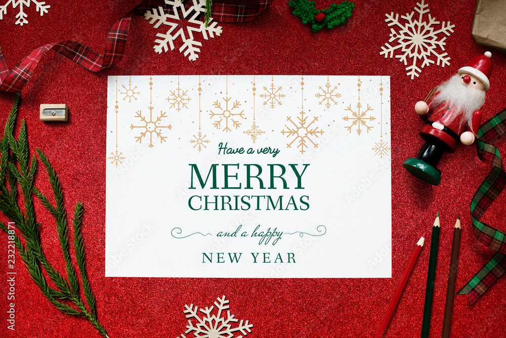 Christmas holiday greeting design mockup