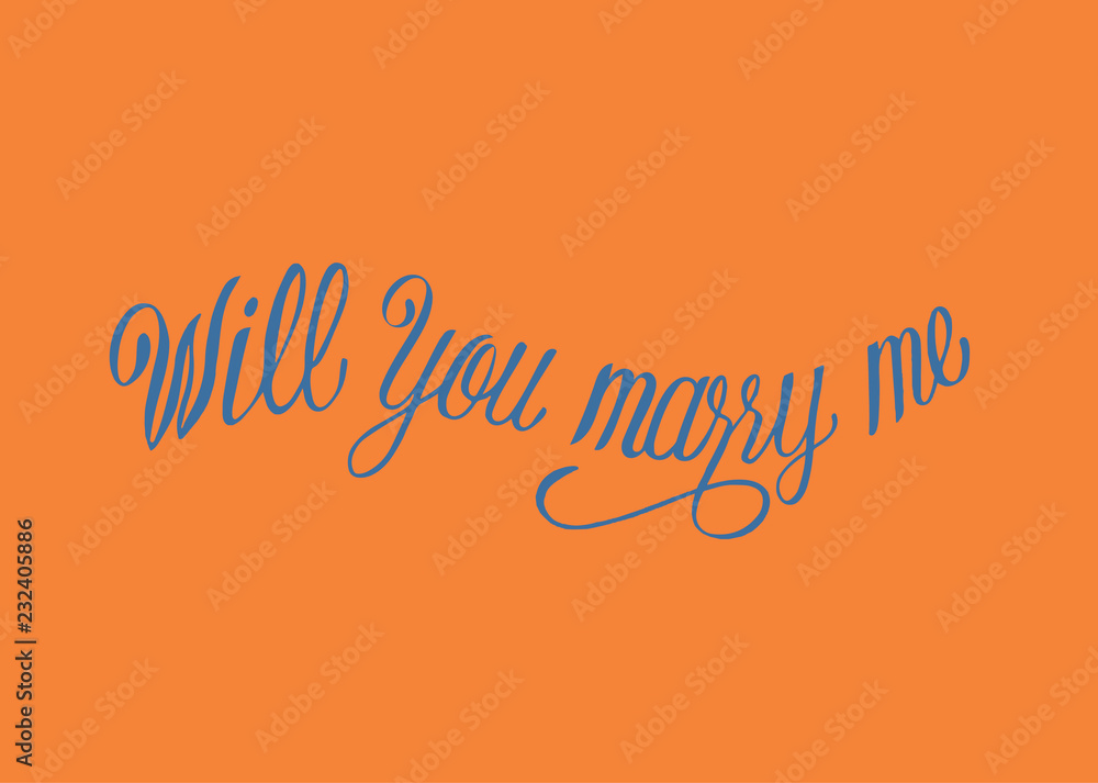 Will you marry me typography design