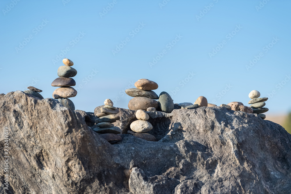 stone piles closeup