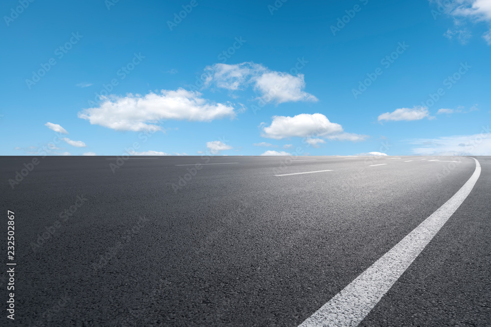 Sky Highway Asphalt Road and beautiful sky sunset scenery