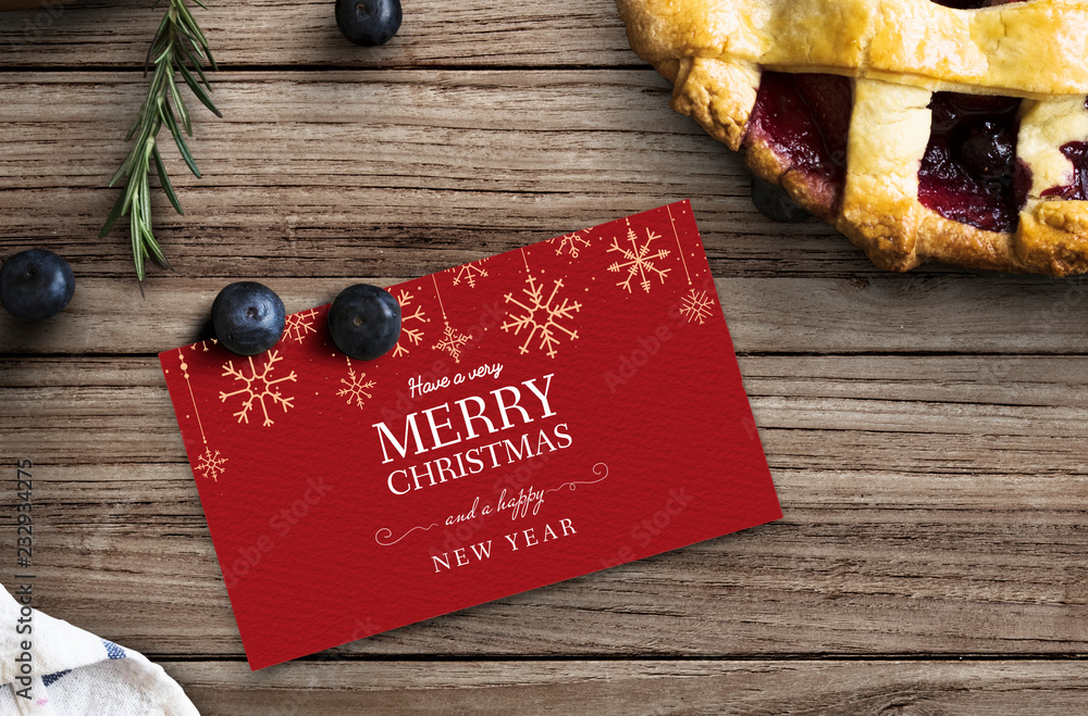 Christmas holiday greeting design mockup